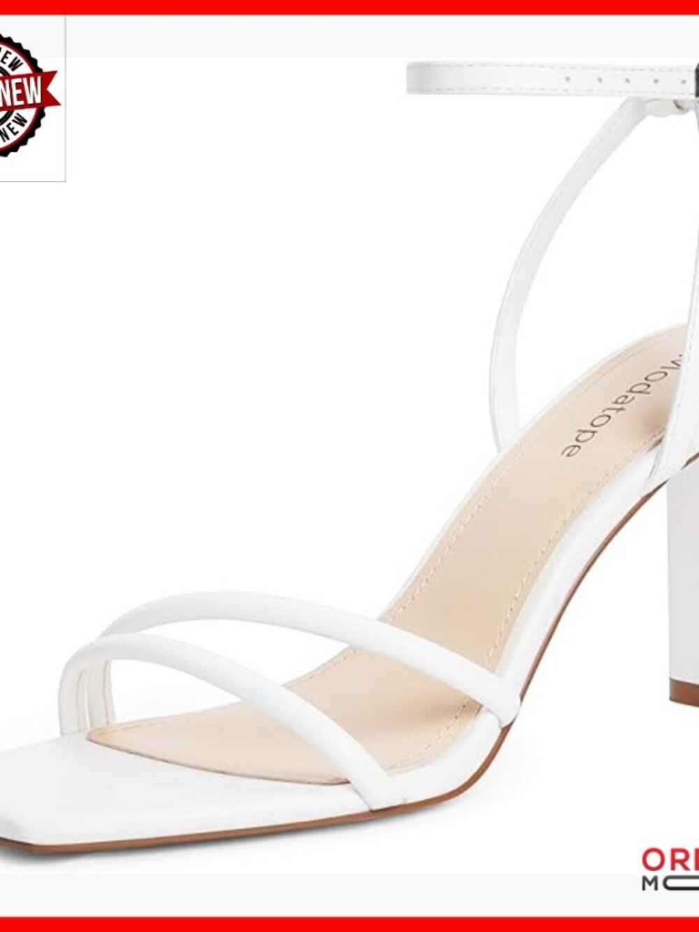 Strappy Ankle Strap Sandals, Square Open Toe, Chunky High Heels, Dress Party